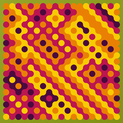 Multicolor truchet tiling connections illustration