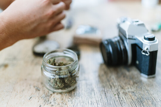 Marihuana in a jar
