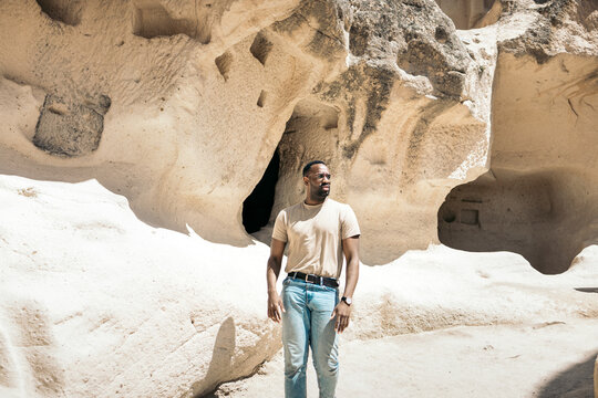 Man sightseeing in Cappadocia
