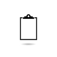 Clip Board With Blank List Sheet logo with shadow