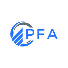 PFA Flat accounting logo design on white  background. PFA creative initials Growth graph letter logo concept. PFA business finance logo design.
