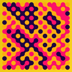 Multicolor truchet tiling connections illustration