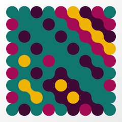 Multicolor truchet tiling connections illustration