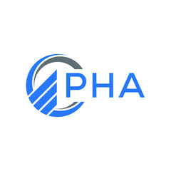 PHA Flat accounting logo design on white  background. PHA creative initials Growth graph letter logo concept. PHA business finance logo design.