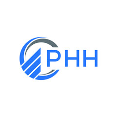 PHH Flat accounting logo design on white  background. PHH creative initials Growth graph letter logo concept. PHH business finance logo design.