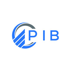 PI B Flat accounting logo design on white  background. PI B creative initials Growth graph letter logo concept. PI B business finance logo design.