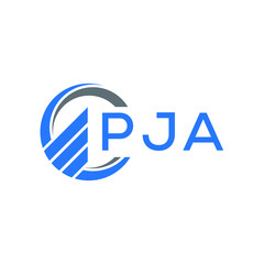 PJA Flat accounting logo design on white  background. PJA creative initials Growth graph letter logo concept. PJA business finance logo design.
