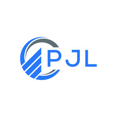 PJL Flat accounting logo design on white  background. PJL creative initials Growth graph letter logo concept. PJL business finance logo design.