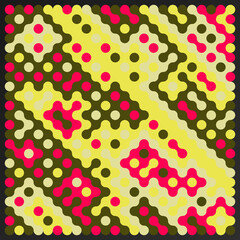 Multicolor truchet tiling connections illustration