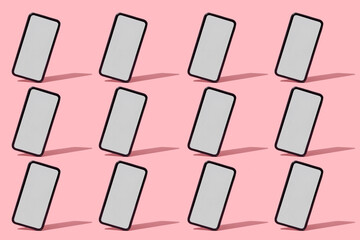 smartphones with blank screens