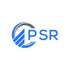 PSR Flat accounting logo design on white  background. PSR creative initials Growth graph letter logo concept. PSR business finance logo design.
