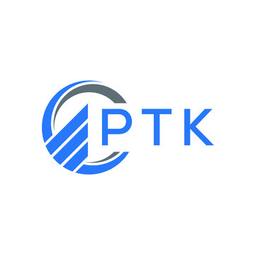 PTK Flat accounting logo design on white  background. PTK creative initials Growth graph letter logo concept. PTK business finance logo design.