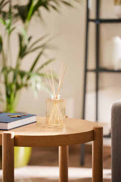 Reed diffusers on table at home