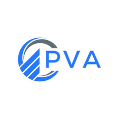 PVA Flat accounting logo design on white  background. PVA creative initials Growth graph letter logo concept. PVA business finance logo design.