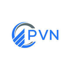 PVN Flat accounting logo design on white  background. PVN creative initials Growth graph letter logo concept. PVN business finance logo design.