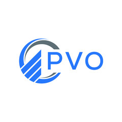 PVO Flat accounting logo design on white  background. PVO creative initials Growth graph letter logo concept. PVO business finance logo design.