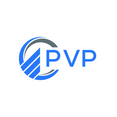 PVP Flat accounting logo design on white  background. PVP creative initials Growth graph letter logo concept. PVP business finance logo design.