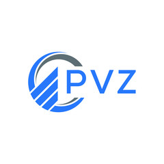 PVZ Flat accounting logo design on white  background. PVZ creative initials Growth graph letter logo concept. PVZ business finance logo design.