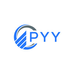 PYY Flat accounting logo design on white  background. PYY creative initials Growth graph letter logo concept. PYY business finance logo design.