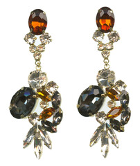 Topaz Brown Grey and White Rhinestone Crystal Jewelry