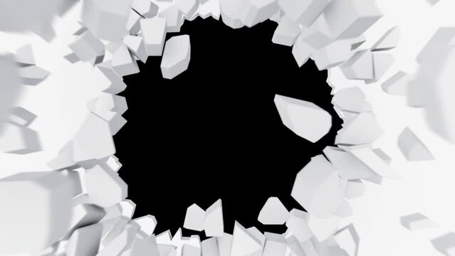 Wall destruction. Alpha channel