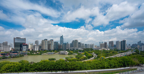 Obraz premium Urban architecture skyline of Nanning folk lake, Guangxi