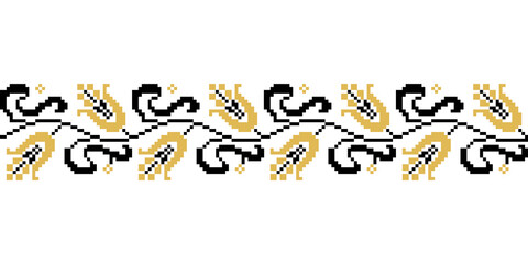 Vector illustration of Ukrainian folk seamless ornament. ethnic ornament. border element. traditional knitted embroidery.