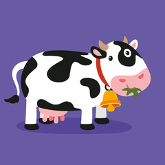 Cartoon Illustration Of A Cow