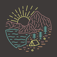 Camping in the good nature and good view graphic illustration vector art t-shirt design