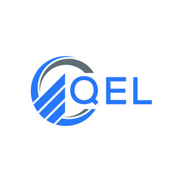 QEL Flat accounting logo design on white  background. QEL creative initials Growth graph letter logo concept. QEL business finance logo design.