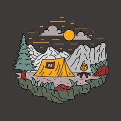 Adventure and camping in the good nature graphic illustration vector art t-shirt design