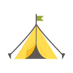 Vector illustration of yellow tent on white background. © Milya Shaykh
