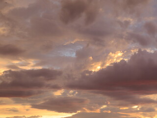 Fototapeta premium storm clouds with intense light brown colors strange sky
