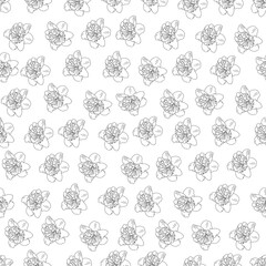 Vintage floral background. Seamless vector pattern for design and fashion prints. Outline flowers pattern with small flowers. Ditsy style. Stock vector.