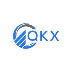 QKX Flat accounting logo design on white  background. QKX creative initials Growth graph letter logo concept. QKX business finance logo design.