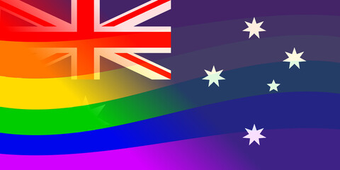 Flag of Australia With LGBT Overlay - 510194883