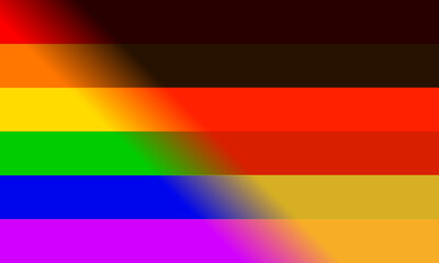 German Flag Faded With LGBT Rainbow