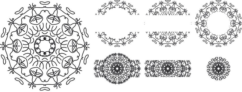 Mandalas pattern for vintage decorative elements, vector illustration, Coloring book page, fashion design, business card, wedding invitations, greeting cards, gift vouchers, background