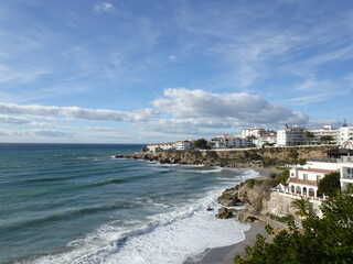[Spain] View of the Mediterranean Sea and the beach from The Balcony of Europe (Nerja)