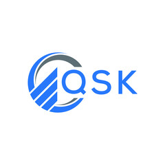 QSK Flat accounting logo design on white  
 background. QSK creative initials Growth graph letter logo concept. QSK business finance logo design.