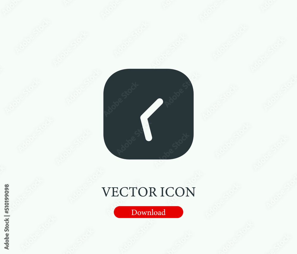 Poster clock vector icon. editable stroke. symbol in line art style for design, presentation, website or mo