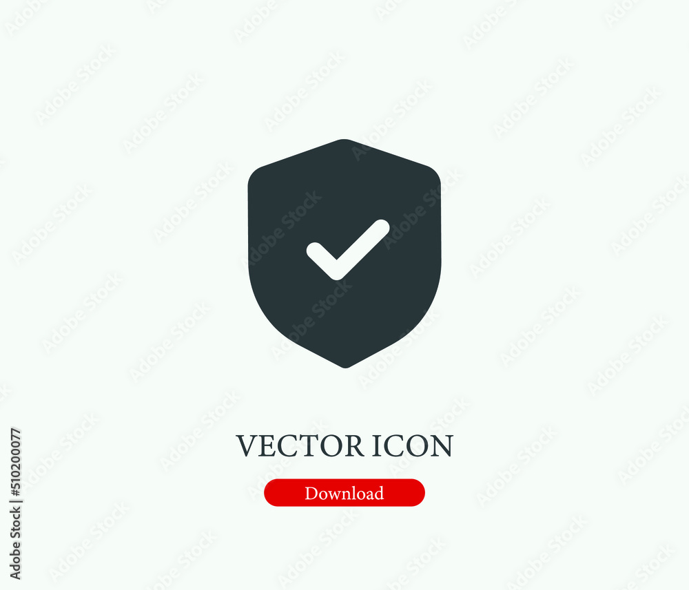 Poster Shield vector icon. Editable stroke. Symbol in Line Art Style for Design, Presentation, Website or Mobile Apps Elements, Logo.  Shield symbol illustration. Pixel vector graphics - Vector