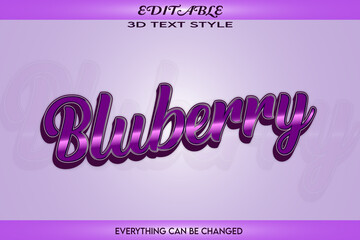 3d text effect editable blueberry premium vector 