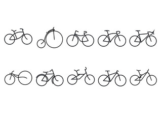 bicycle line art icon logo collection.icon vector set