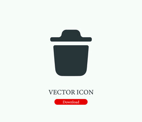 Trash vector icon. Editable stroke. Symbol in Line Art Style for Design, Presentation, Website or Mobile Apps Elements, Logo.  Dustbin symbol illustration. Pixel vector graphics - Vector