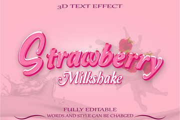 Strawberry 3d fruit text effect, Editable text effect 