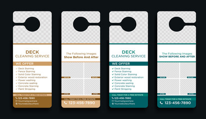 Deck cleaning service Door hanger design template, Door hanger template