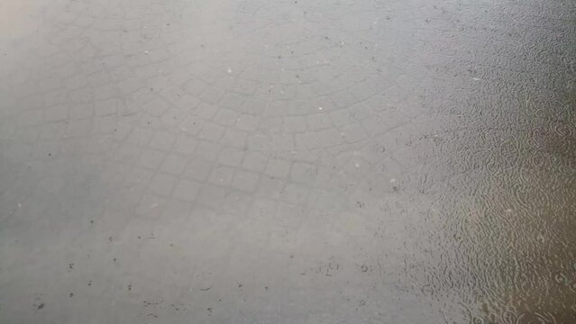 drizzle pooled on the stone floor
