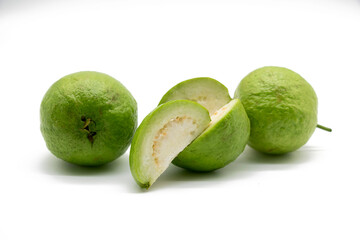 Fresh Guava fruit isolated on the white background.