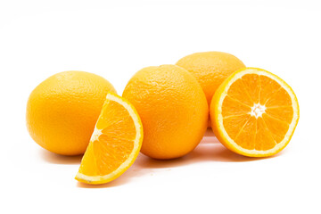 Fresh orange fruit isolated on white background